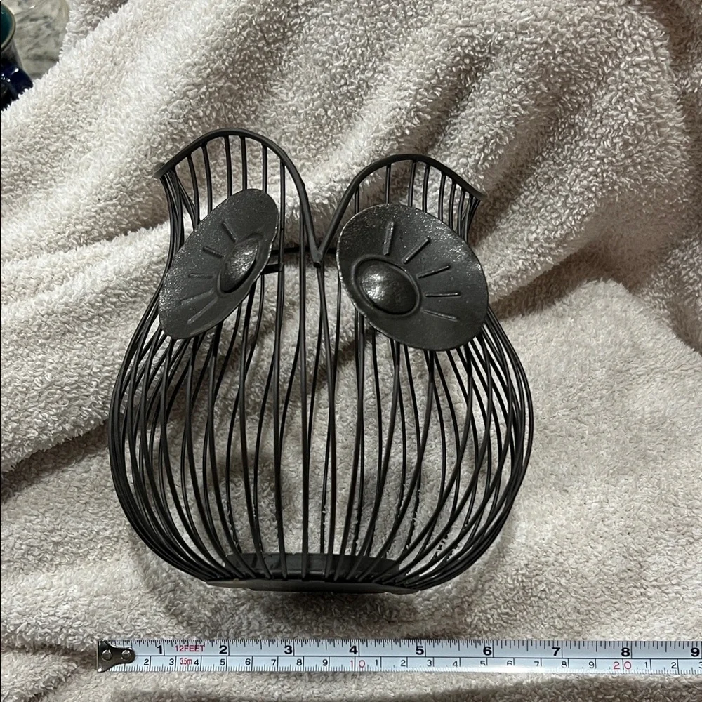 Black Wire Owl Candle Holder